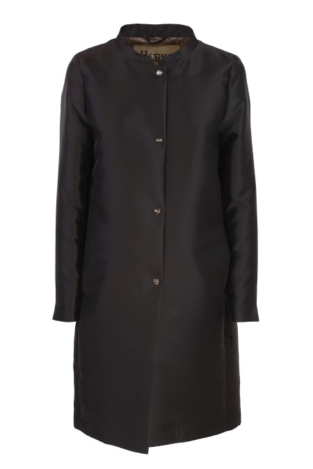 Shop HERNO  Overcoat: Herno trench coat in stretch jersey.
Regular fit.
Welt pockets.
Snap closure.
Composition: 100% Polyester.
Made in Italy.. CA000530D 12577-9320NERO/TORTORA